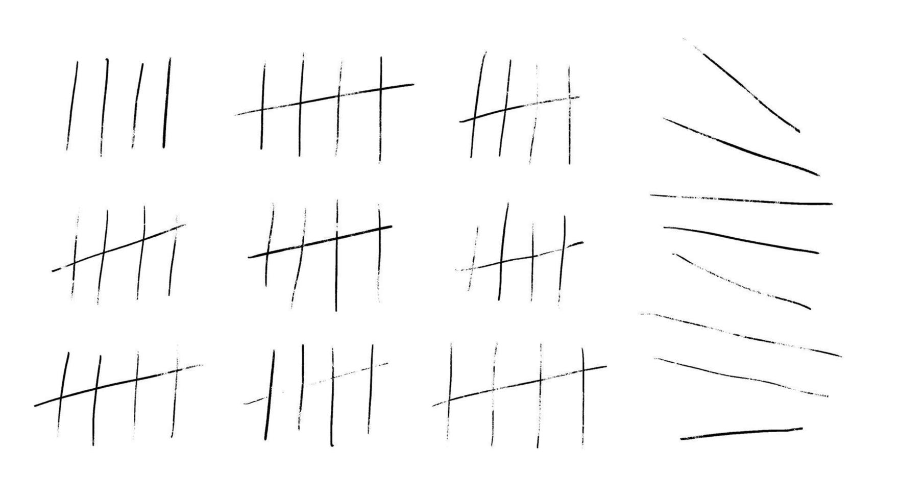 WTally marks or prison stick lines counter isolated. Vector illustration of waiting counted by scratches.