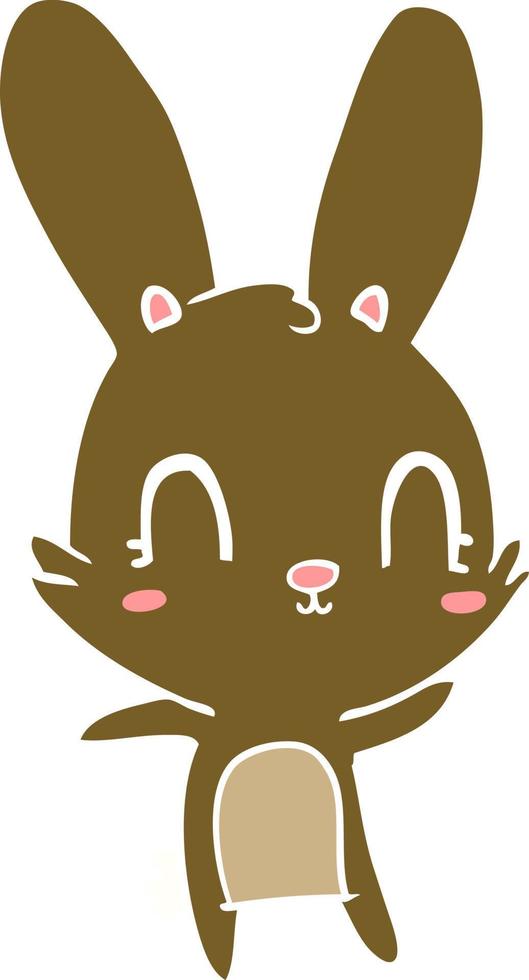 cute flat color style cartoon rabbit vector