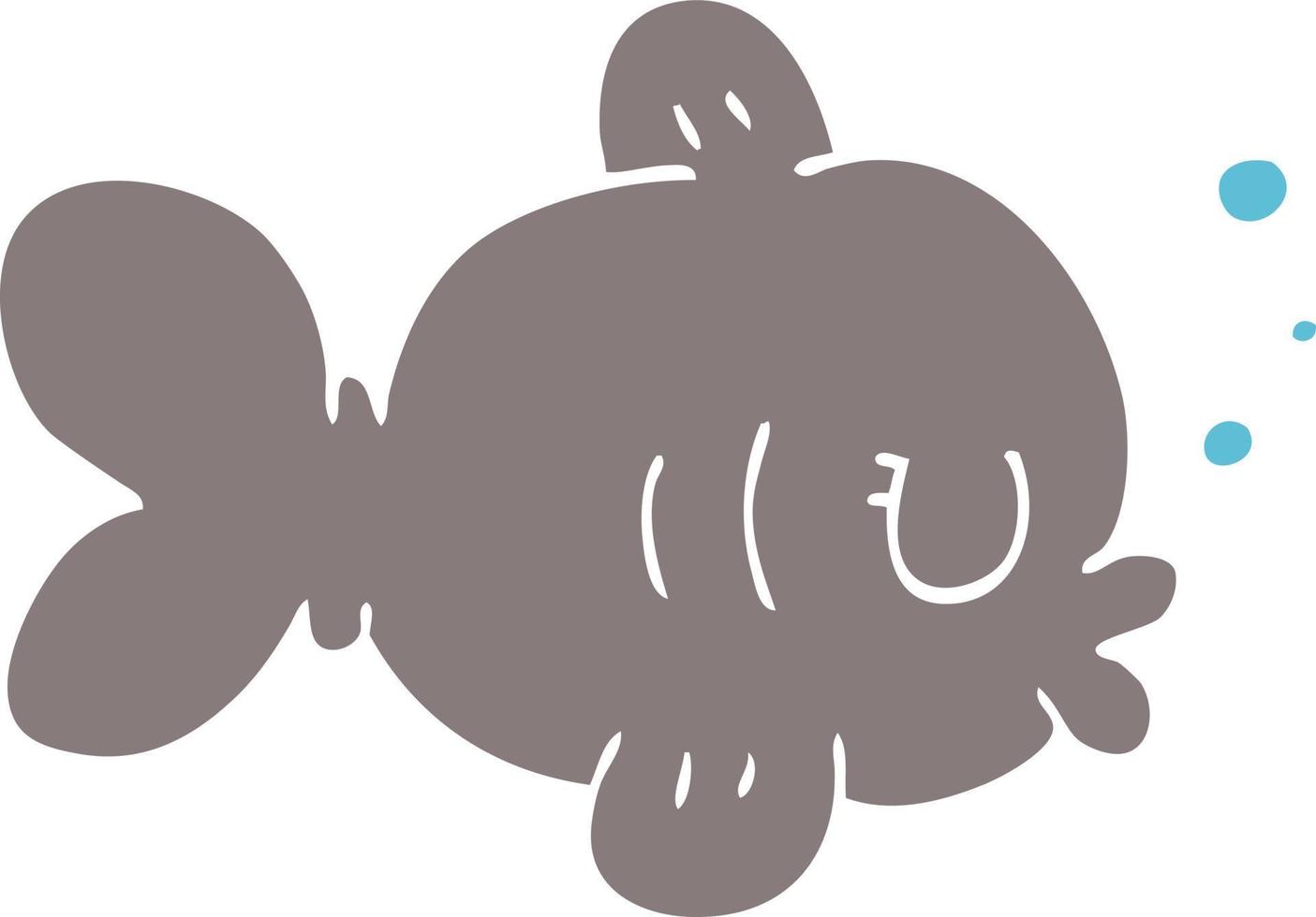 funny cartoon doodle fish vector
