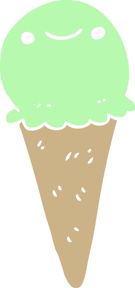 flat color style cartoon ice cream vector