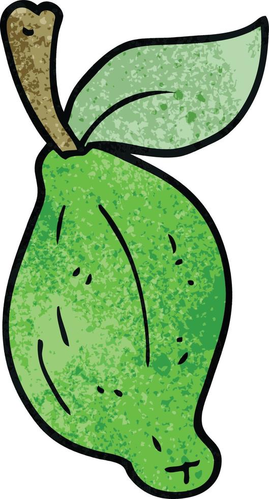 cartoon doodle lime fruit vector