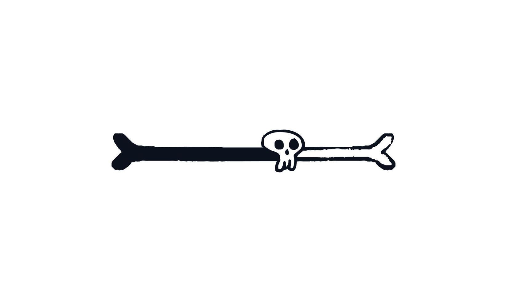 lDoodle bone loading bar. Progress bar 70 percent bone with skull doodle download indicator. Vector stock illustration black on white sketch.