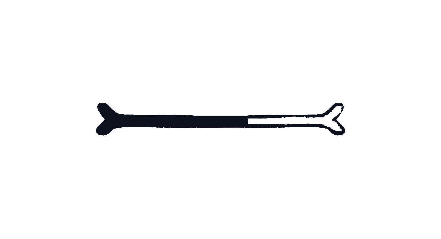 Doodle bone loading bar. Progress bar bone with download indicator. Vector stock illustration black on white sketch.
