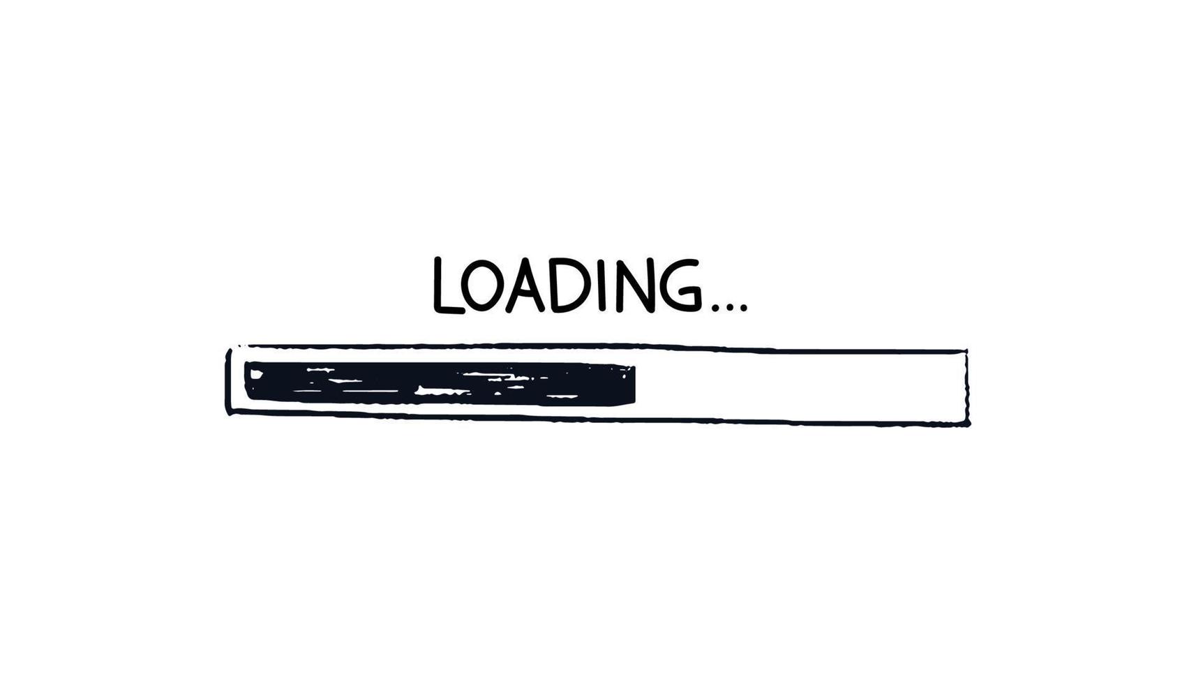 Doodle strip loading bar isolated. Rectangular Handdrawn progress bar