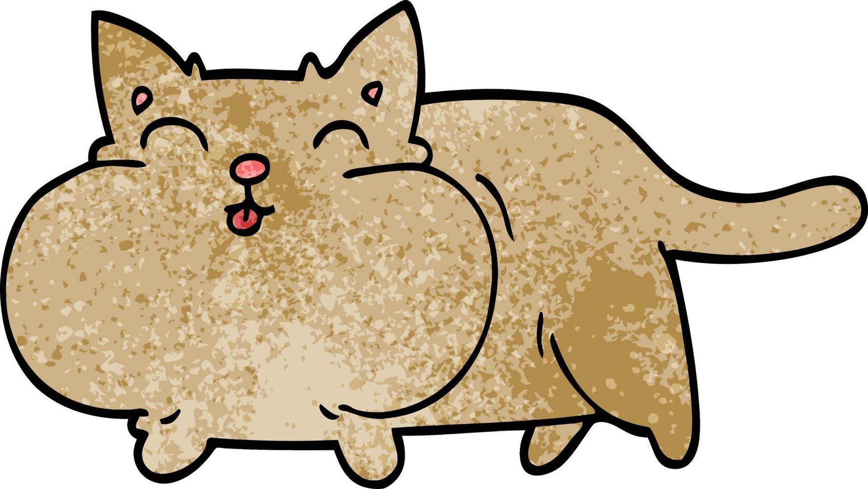 cartoon doodle happy cat vector