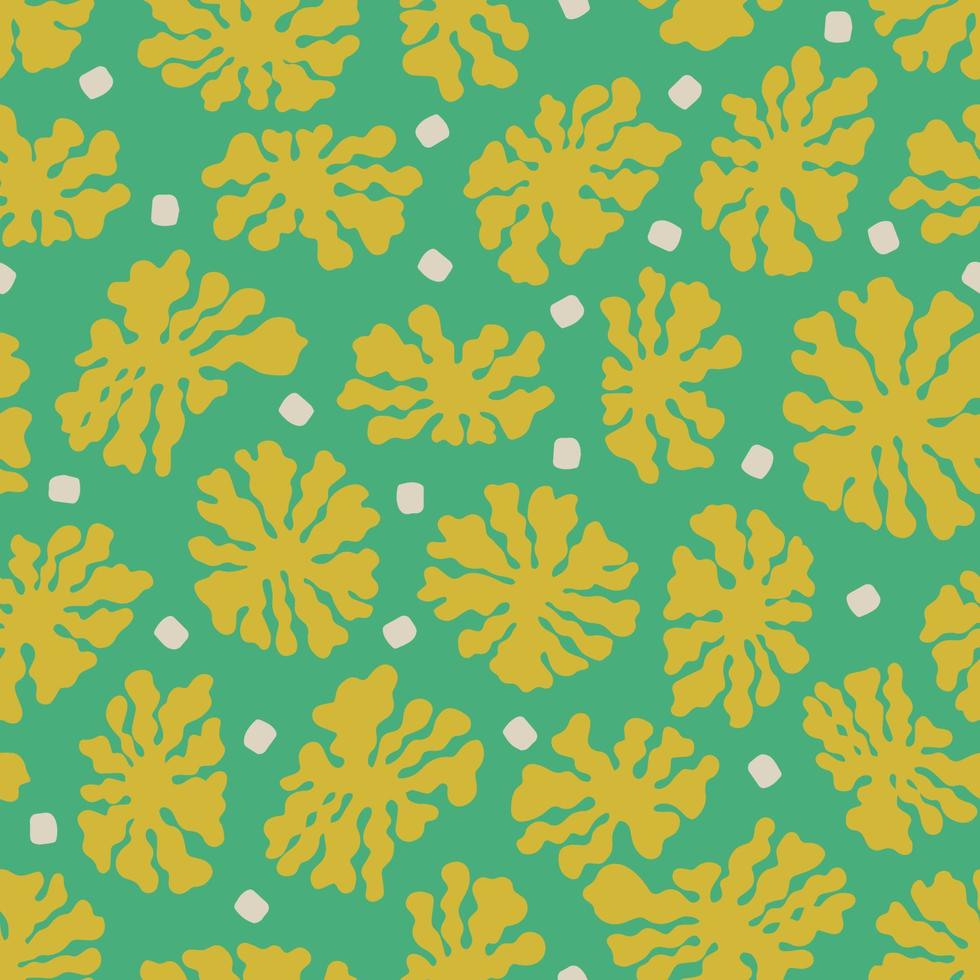 Vector simple and abstract flower illustration seamless repeat pattern