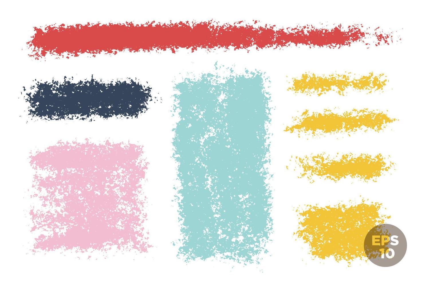 trazos de pincel artístico vectorial colorido para fondos o subrayados, resaltados. fondos texturizados conjunto de forma rectangular. vector