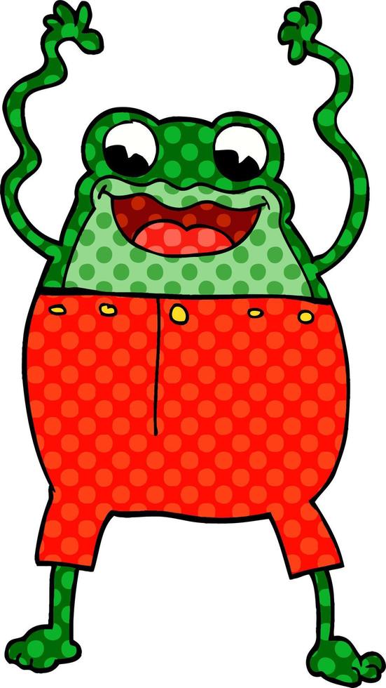 cartoon doodle frog vector