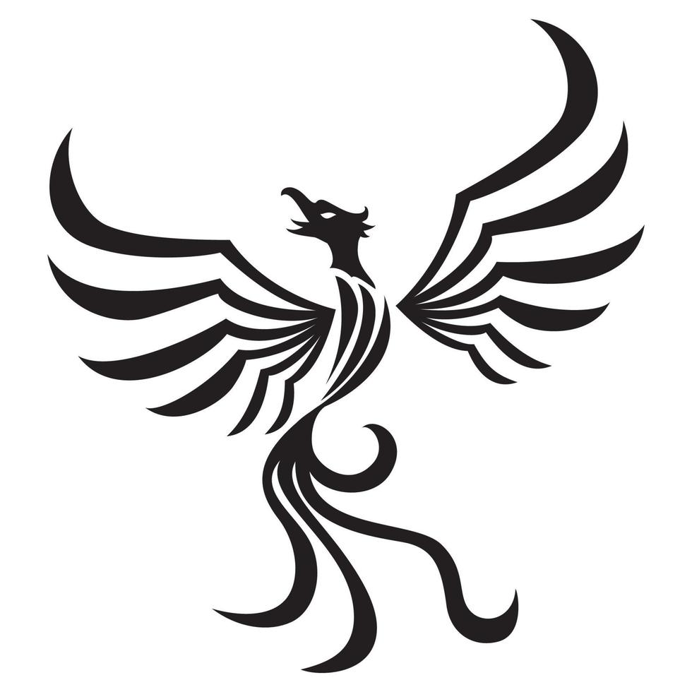 Stylized phoenix tattoo vector