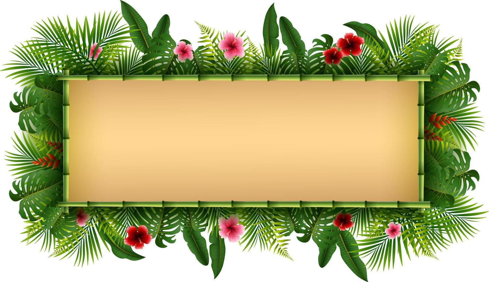 Blank sign with Tropical forest background vector