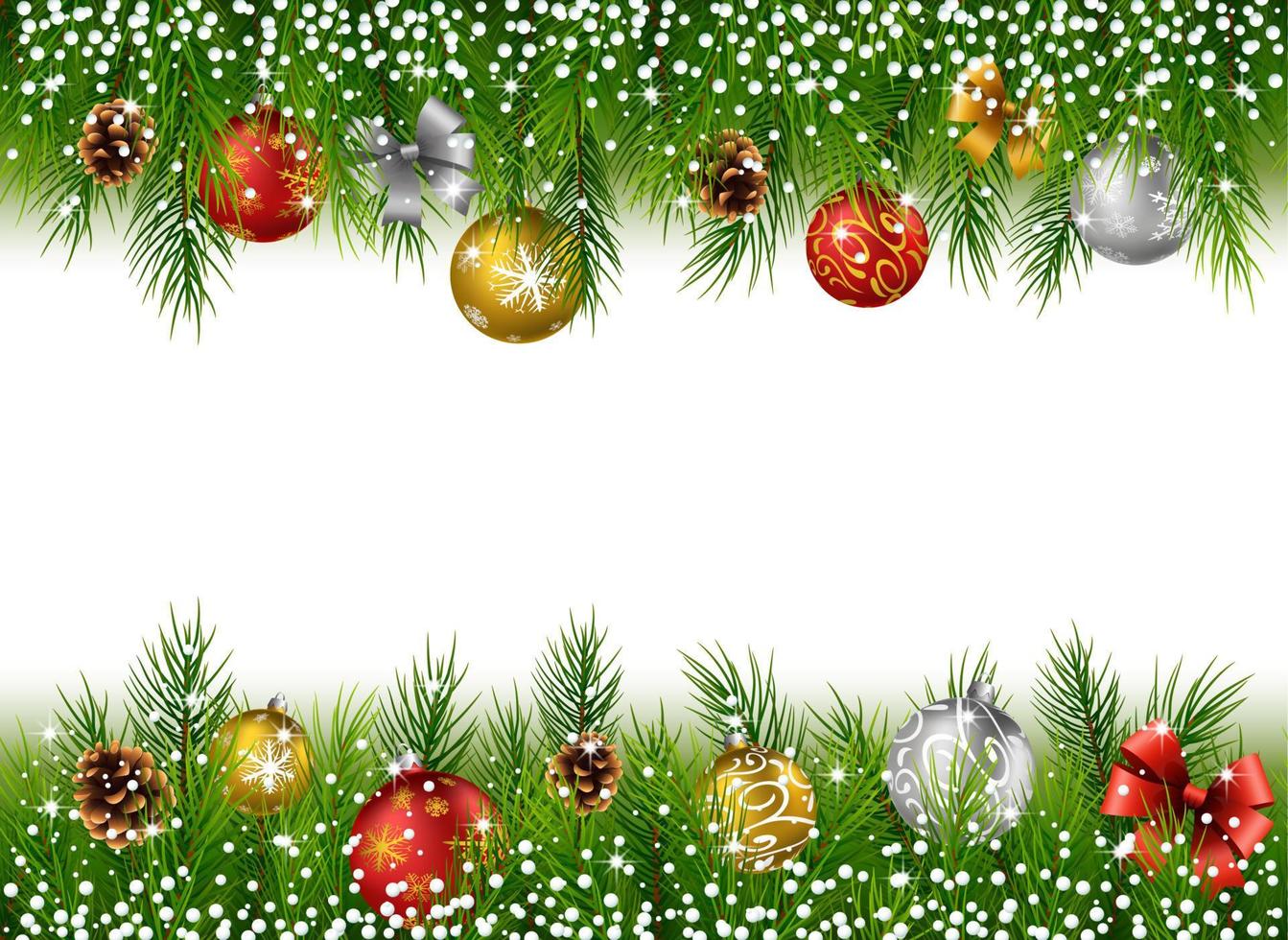 Christmas decoration with fir-tree garland isolated on white vector