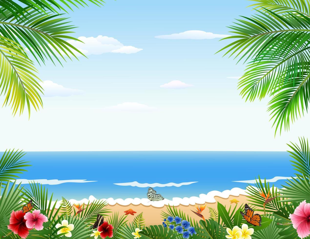 Beautiful tropical beach vector