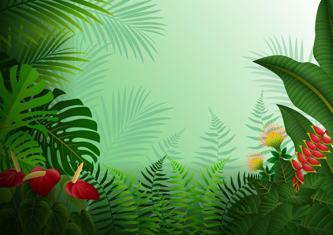 Tropical forest background vector