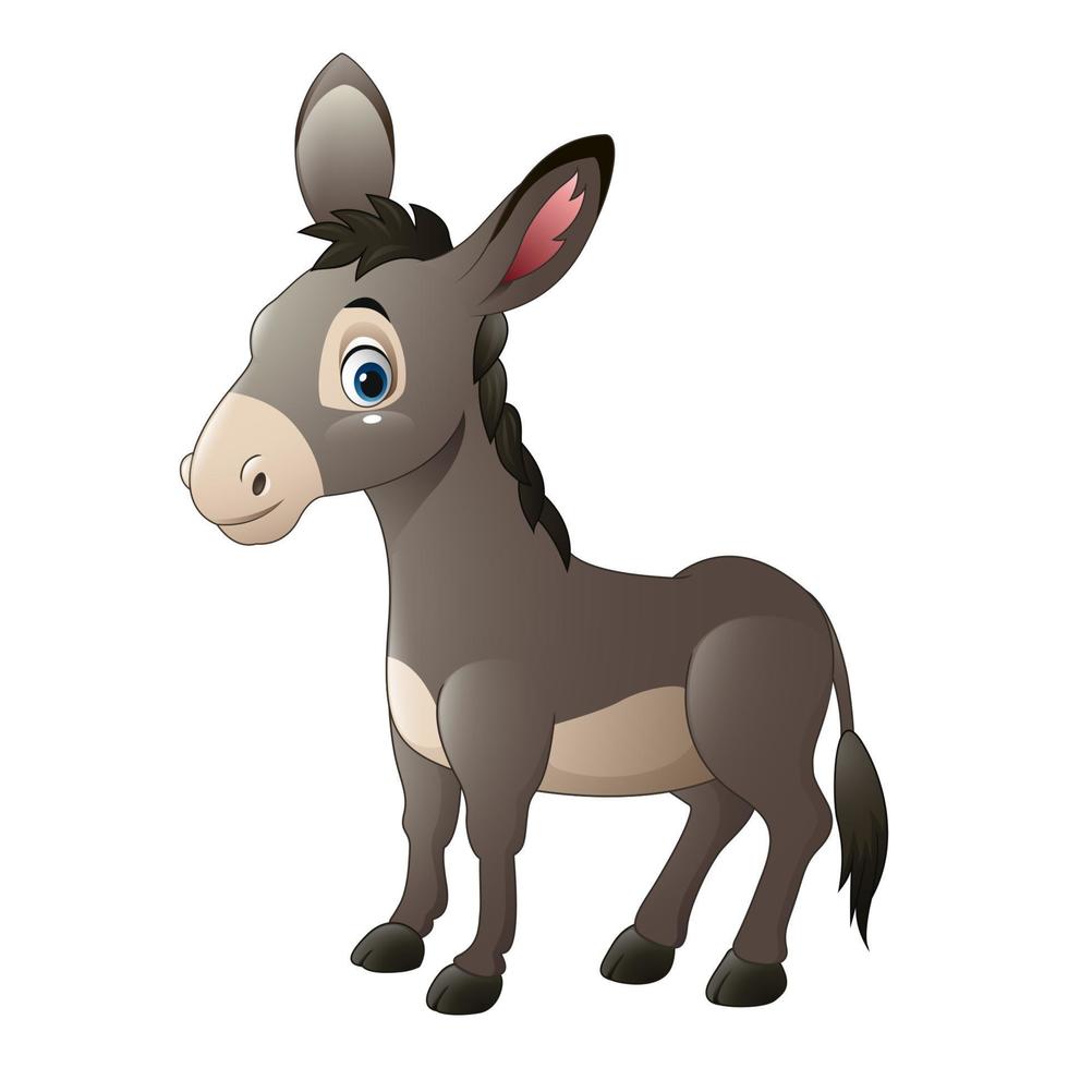 Cartoon happy donkey vector