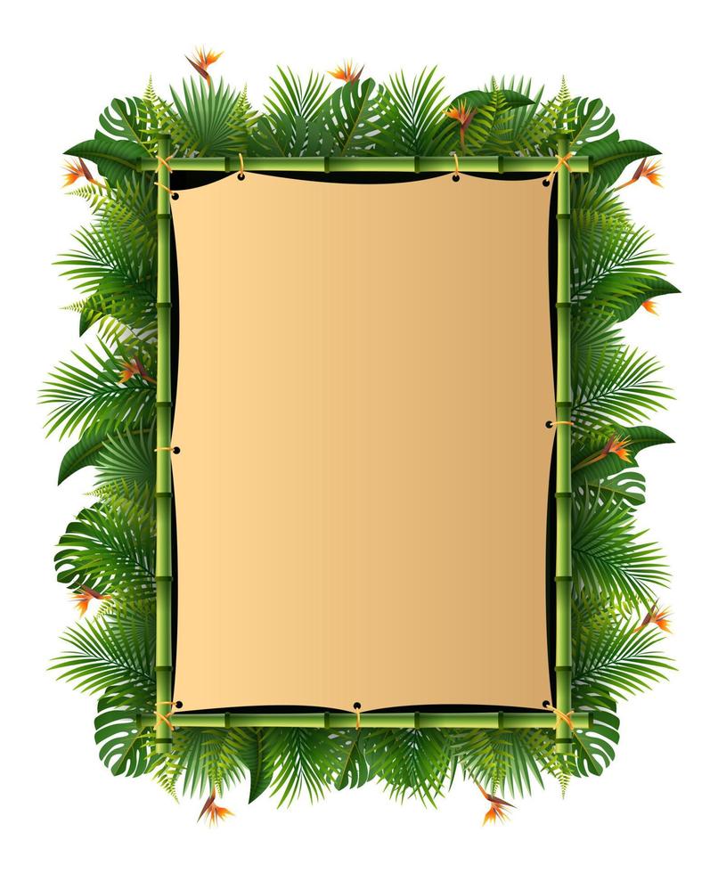 Blank sign with Tropical forest background vector