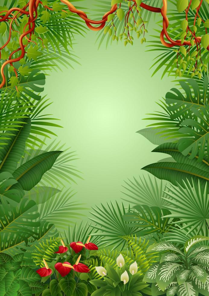 ilustración vectorial de fondo de la selva tropical vector