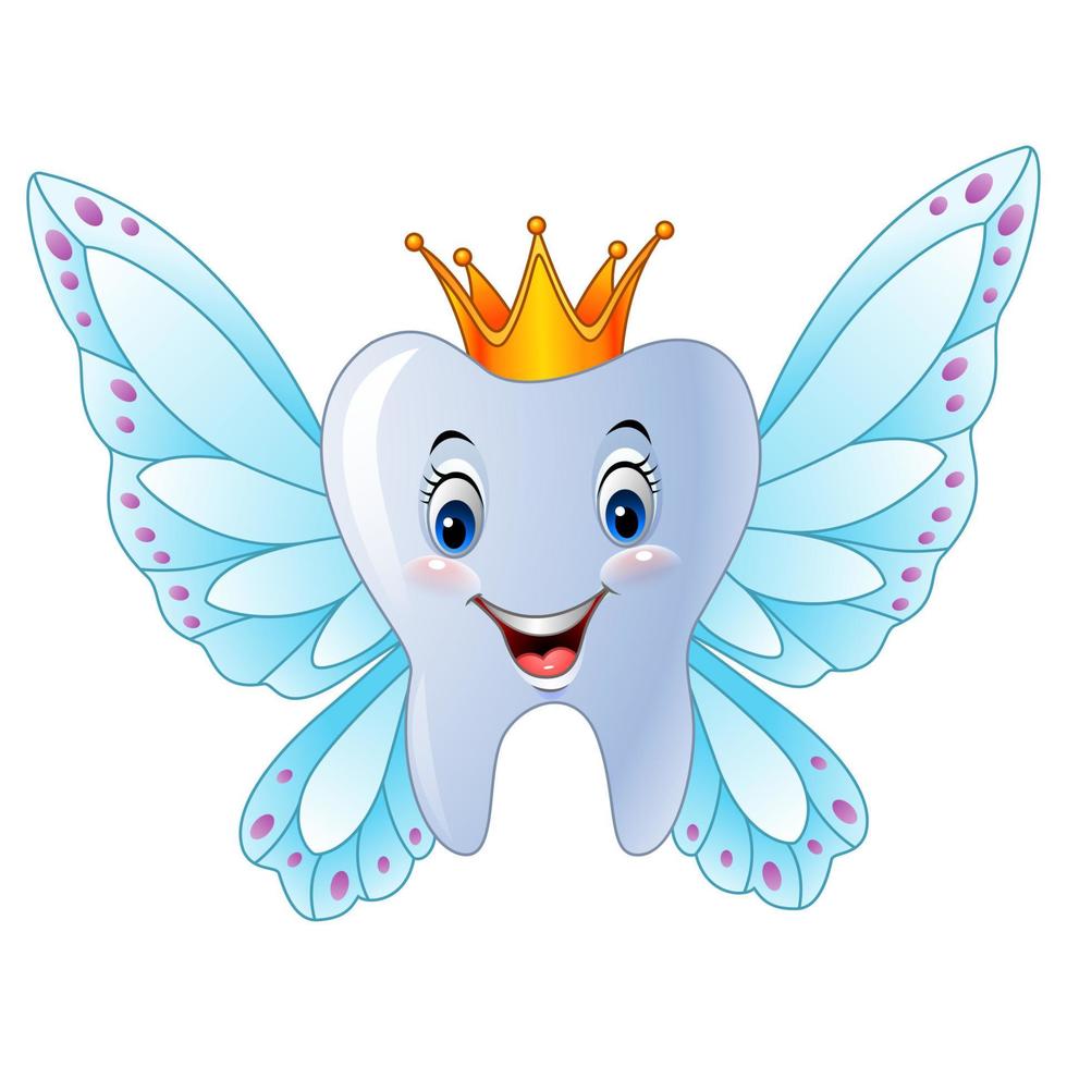 Cartoon smiling tooth fairy vector