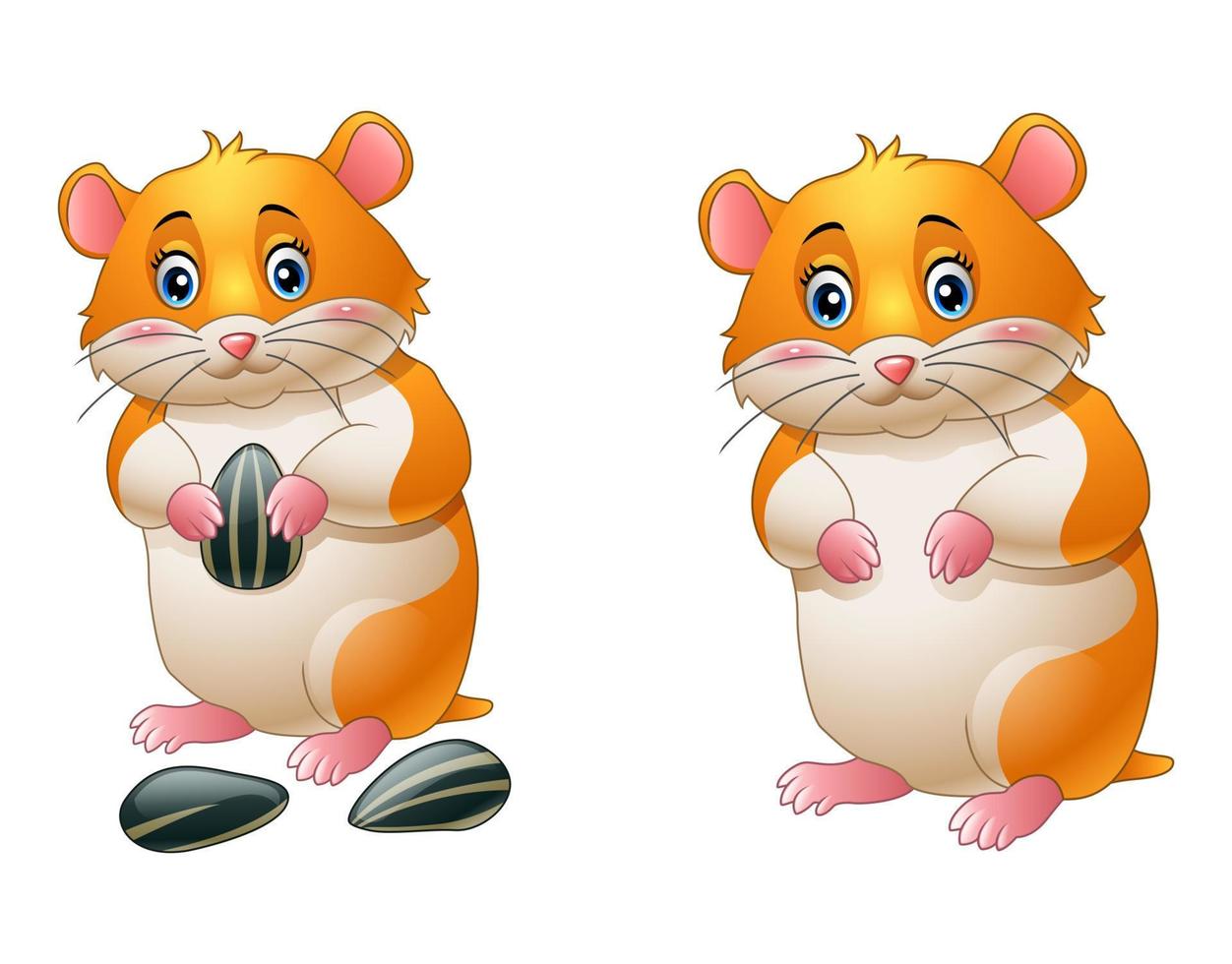 Cute hamster cartoon illustration collection vector