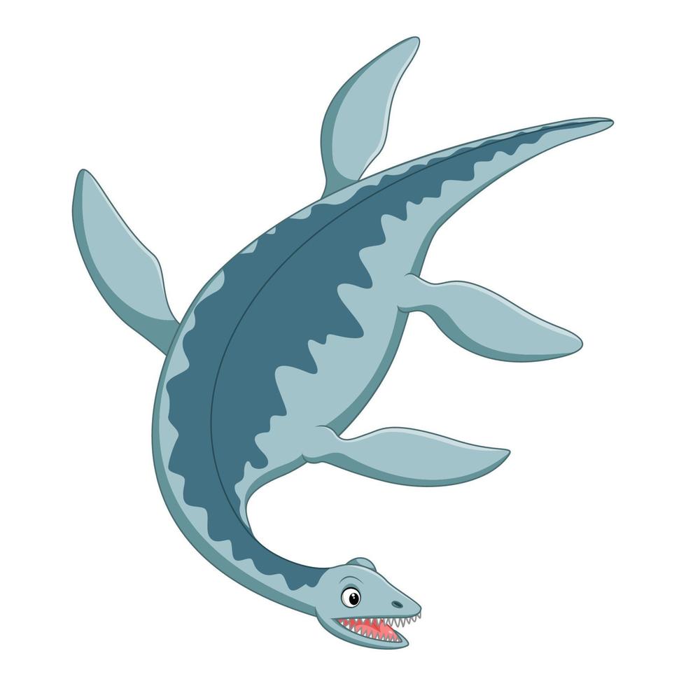 Cartoon plesiosaurus on white background vector