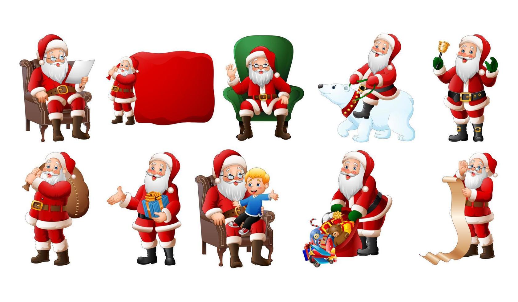 Cartoon Santa Claus illustration collections vector