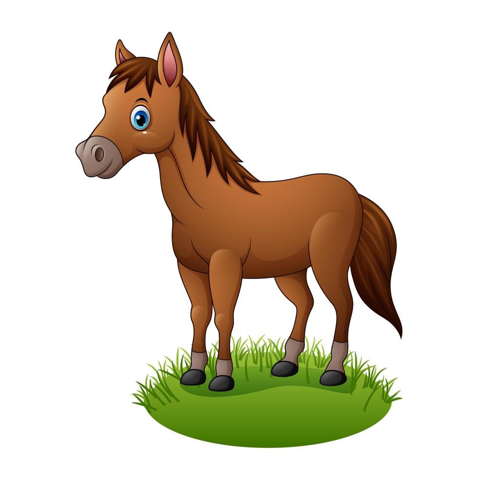 caballo marrón de dibujos animados vector
