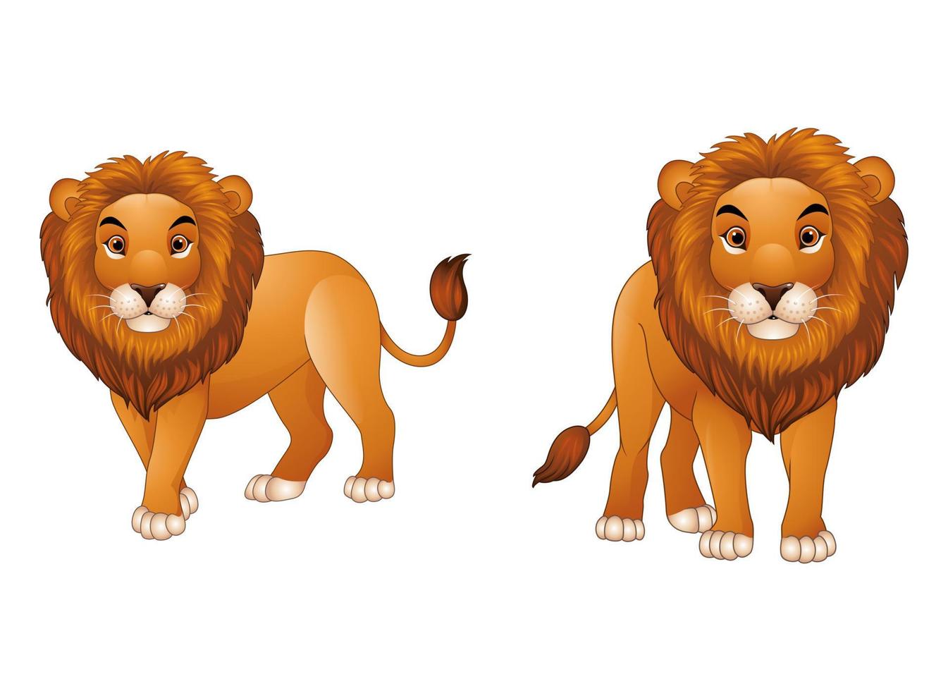 Cartoon lion illustration isolated in white background vector