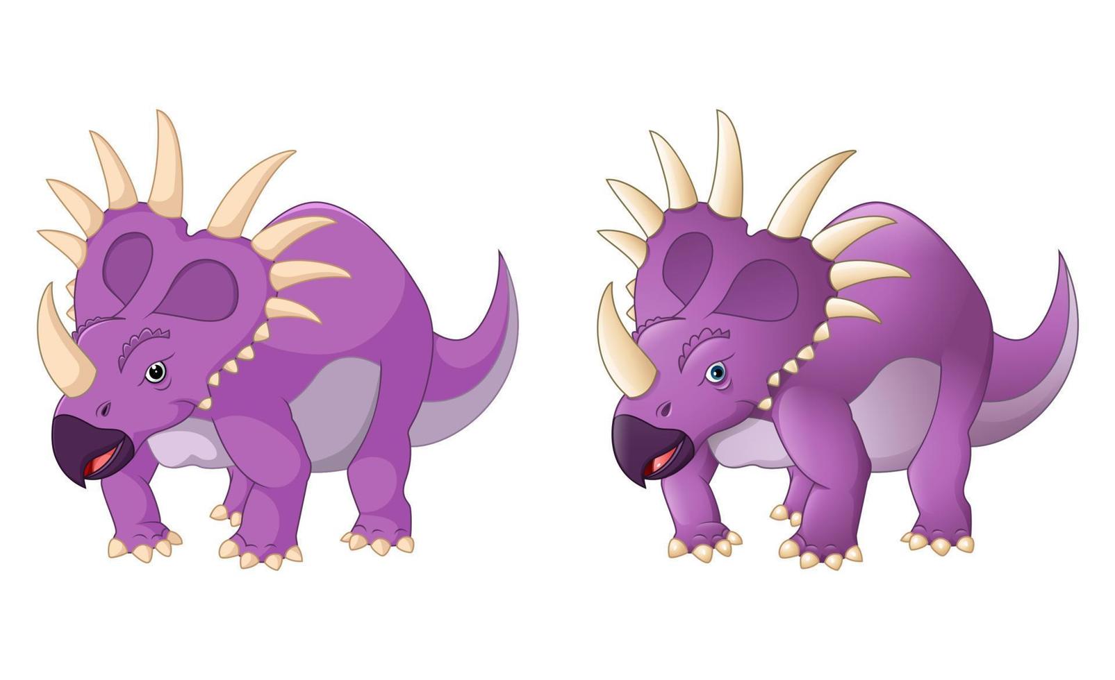 caricatura, styracosaurus, posición, blanco, plano de fondo vector