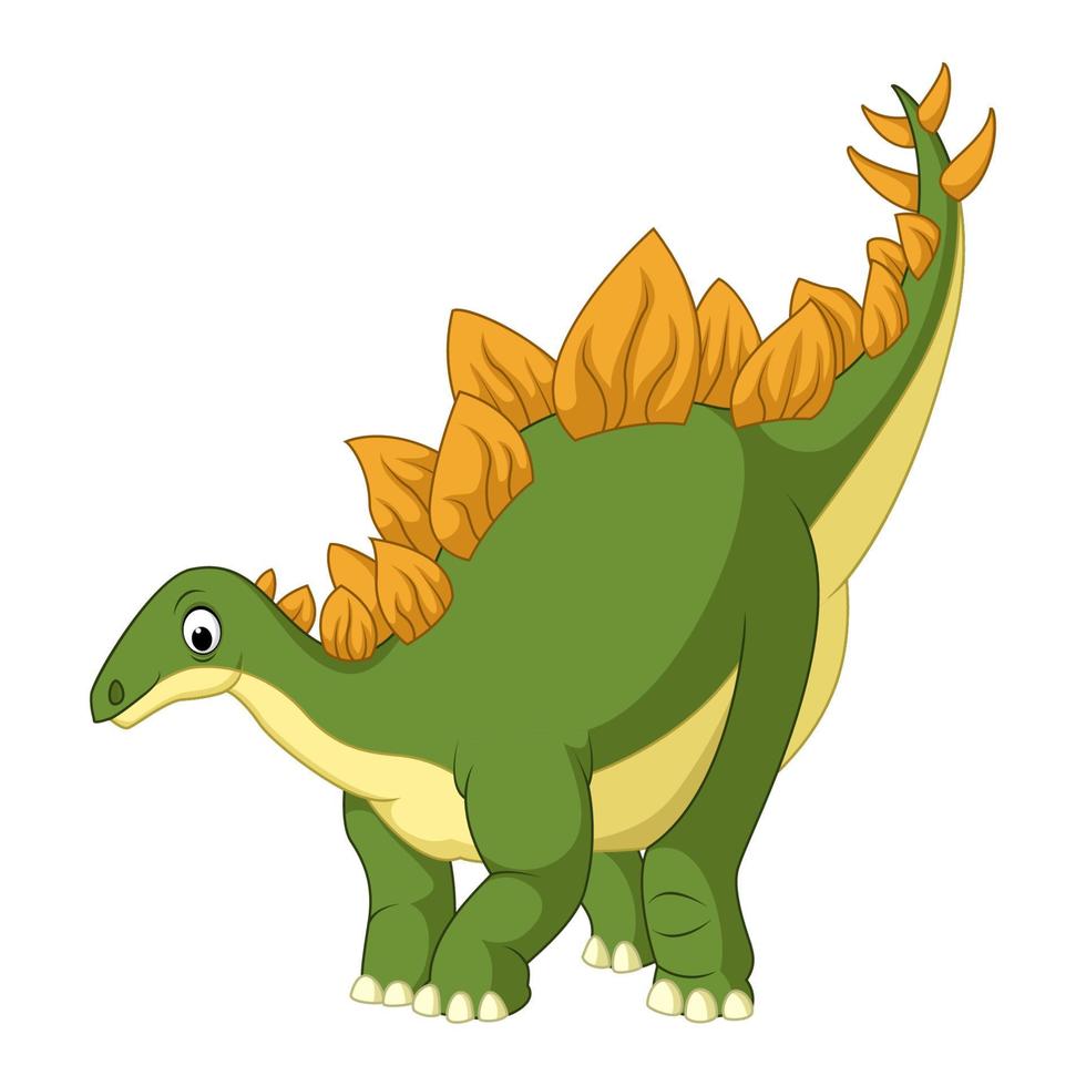 Cartoon stegosaurus on white background vector