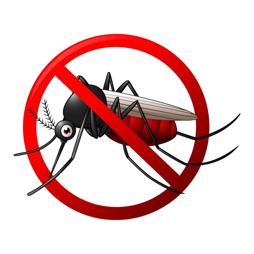 Stop mosquito cartoon vector