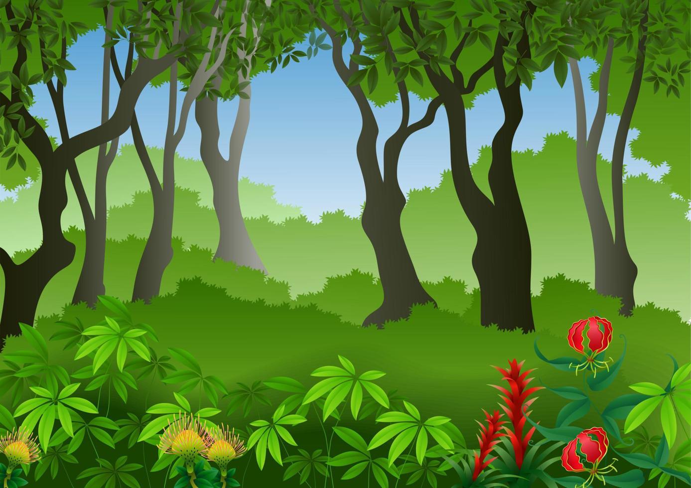 Forest background with forest flower 12190280 Vector Art at Vecteezy