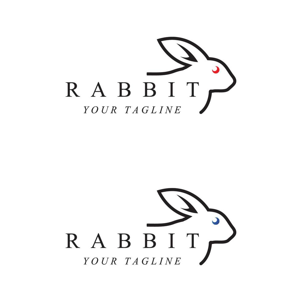set of creative rabbit with slogan template icon image vector