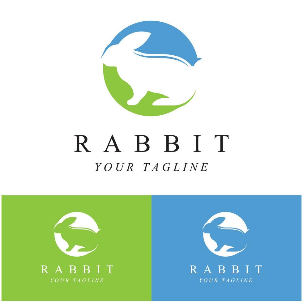 set of creative rabbit with slogan template icon image vector