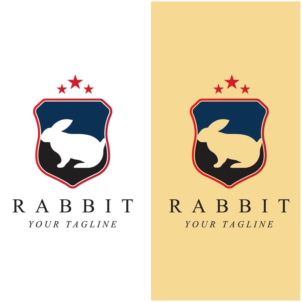 set of creative rabbit with slogan template icon image vector