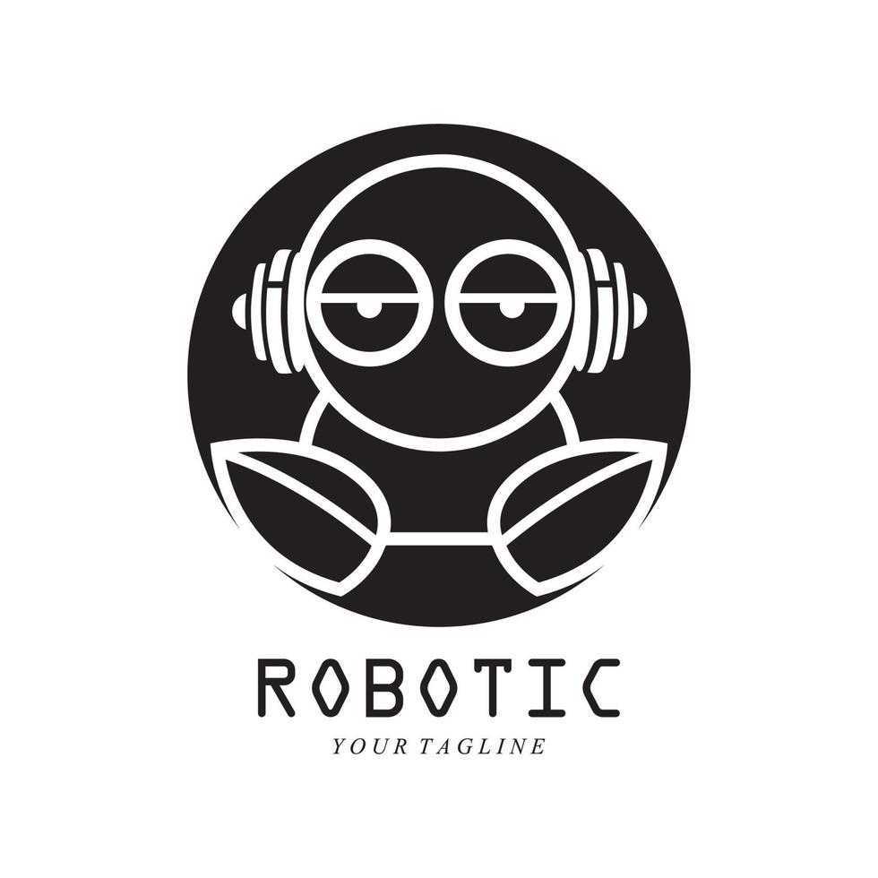 robot and logo symbol vector