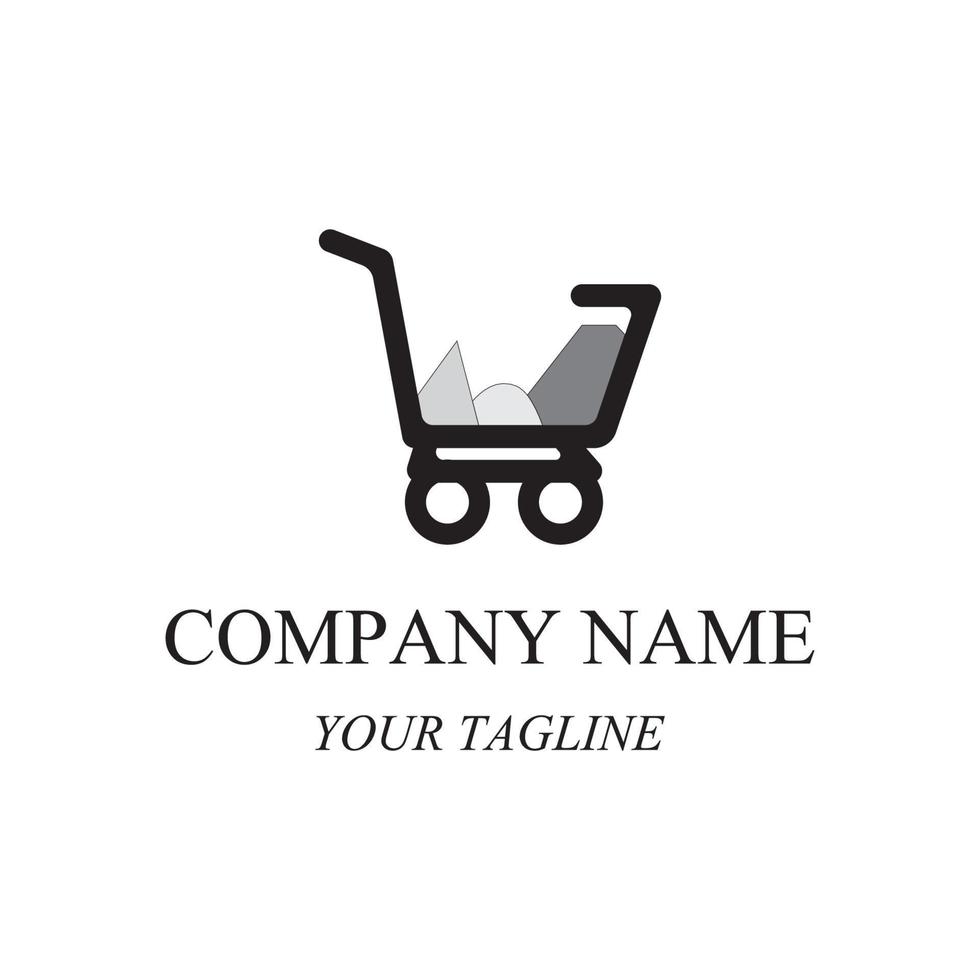 basket shop logo and symbol vector