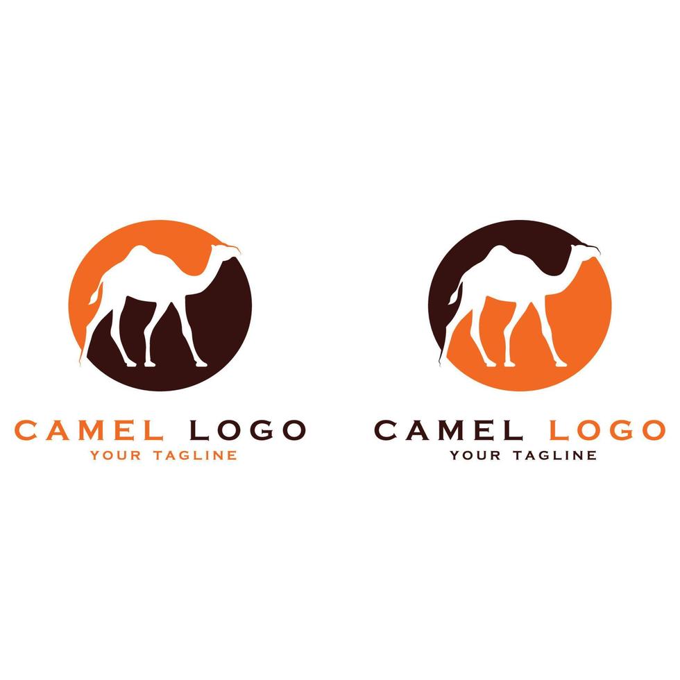 logotipo de camello creativo con plantilla de eslogan vector
