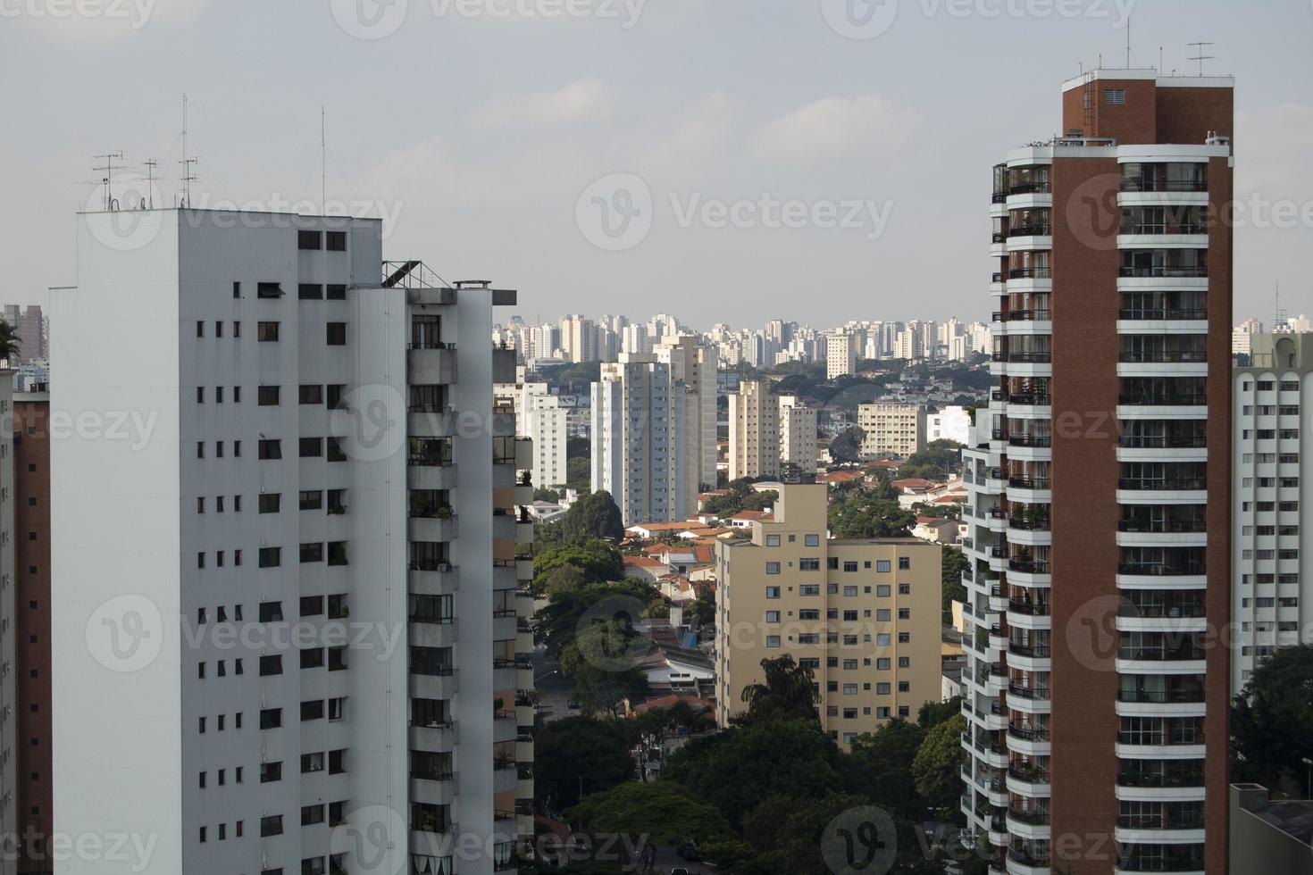 skyline view with various buildings and skyscrapers in Sao Paulo city photo