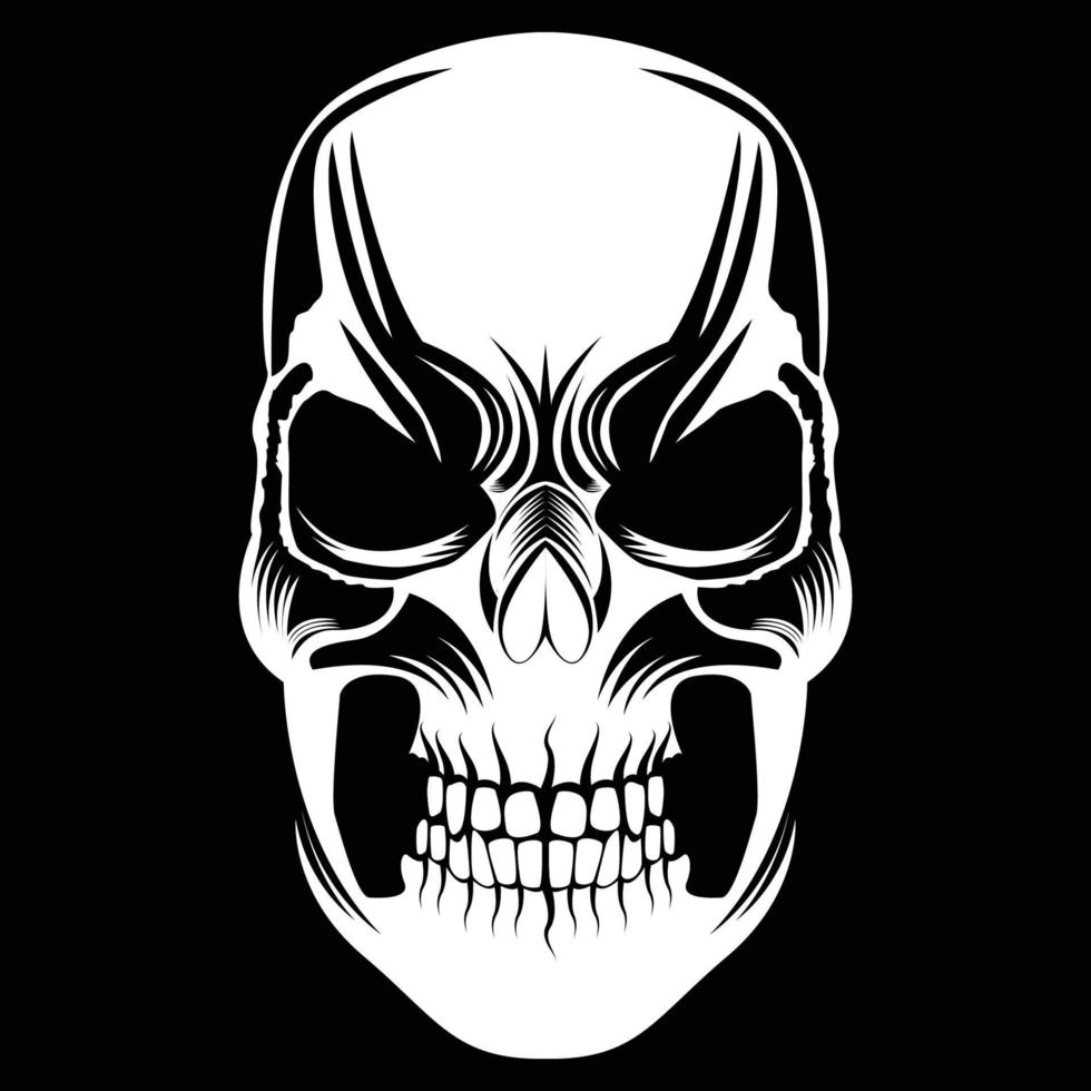 Skull head drawing Free Vector