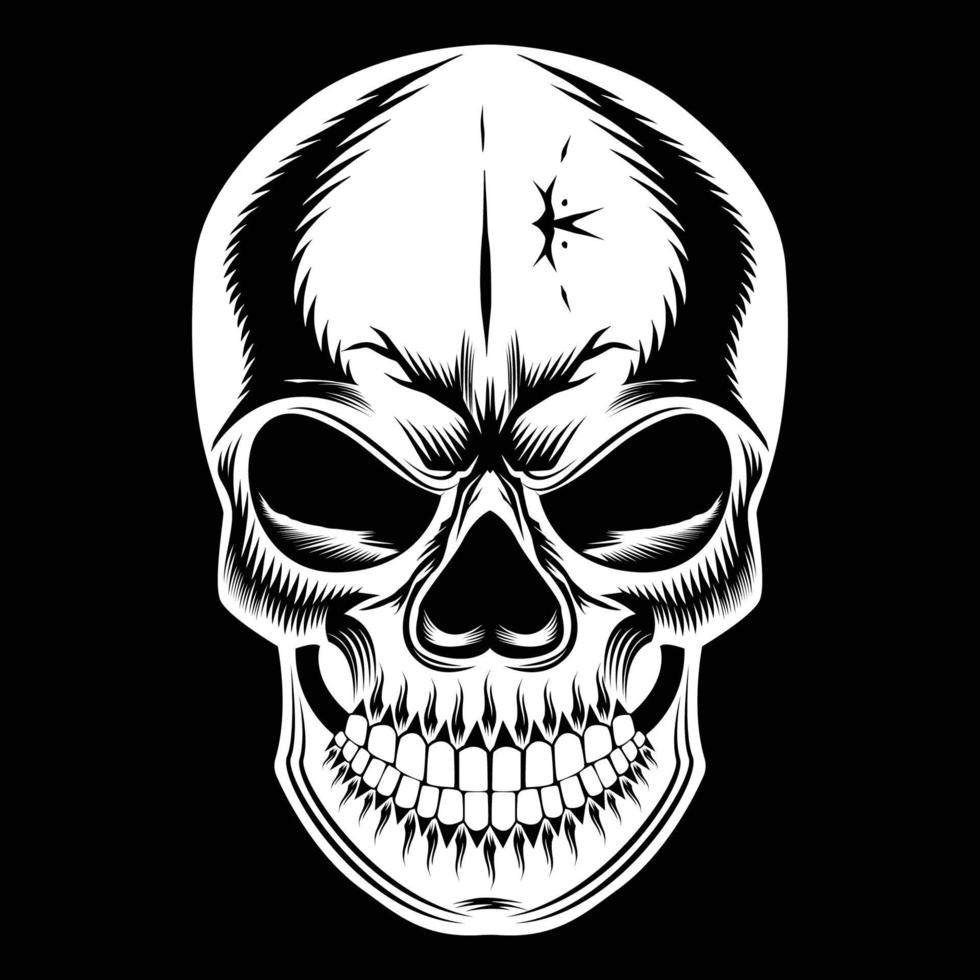 Skull head drawing Free Vector