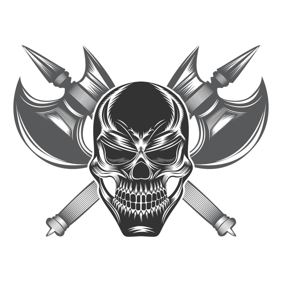 Cowboy Skull With Revolver and skull vector