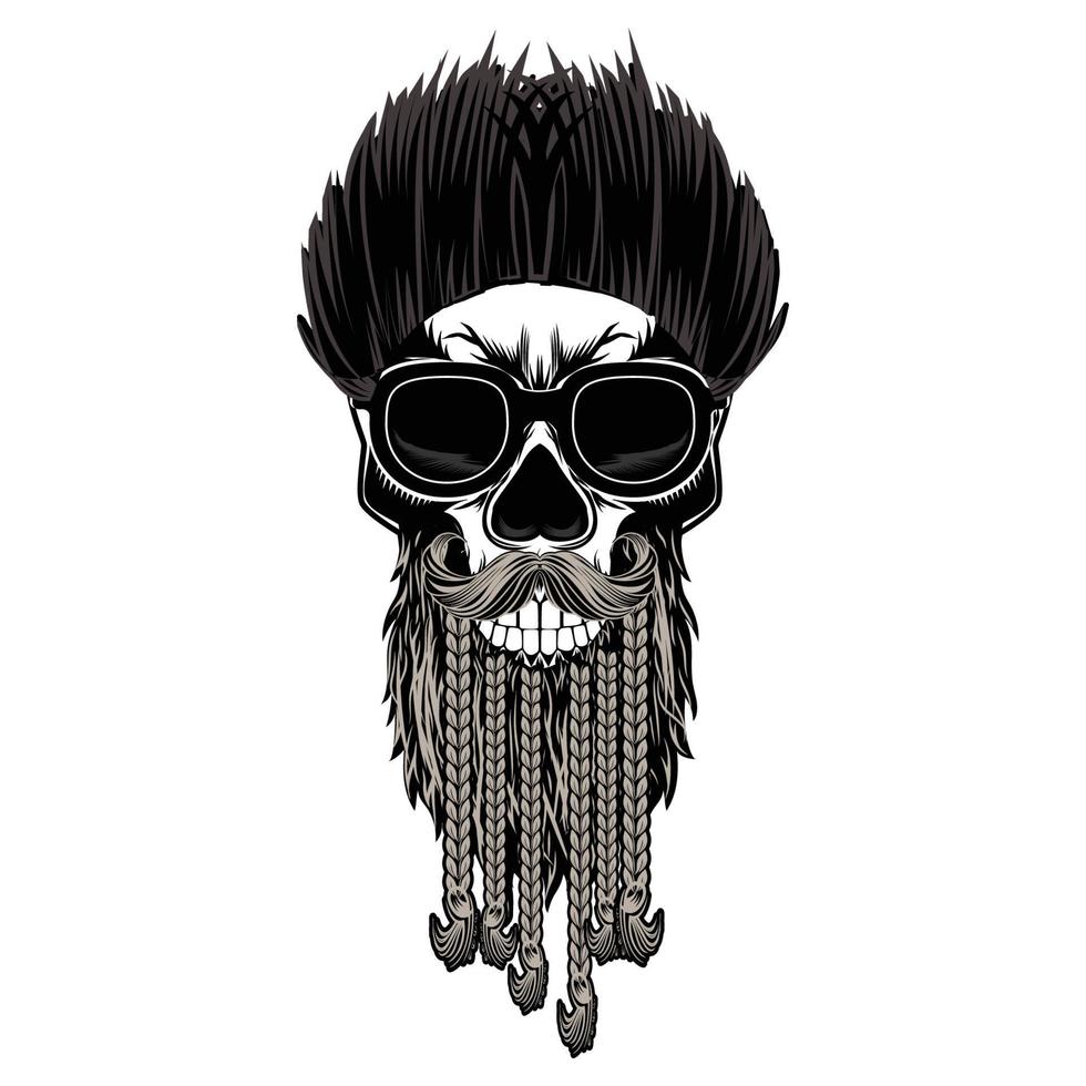 Cowboy Skull With Revolver and skull vector