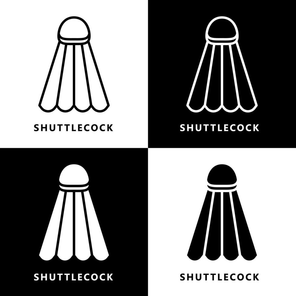 Shuttlecock Icon Cartoon. Badminton Sport Symbol Vector Logo