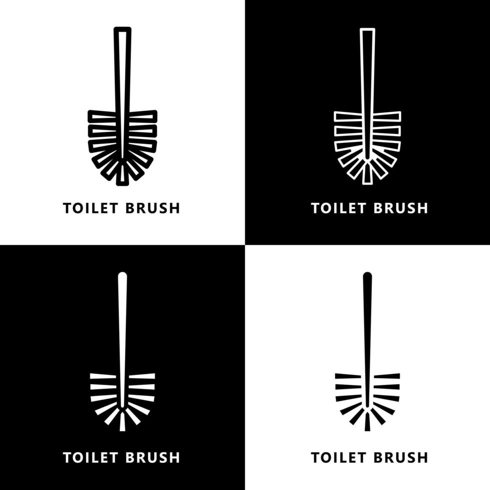 Toilet Brush Symbol Vector Logo. Cleaner Bath Icon Cartoon