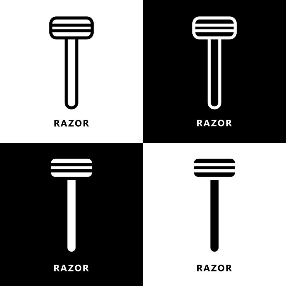 Razor Icon Cartoon. Razor Blade Symbol Vector Logo