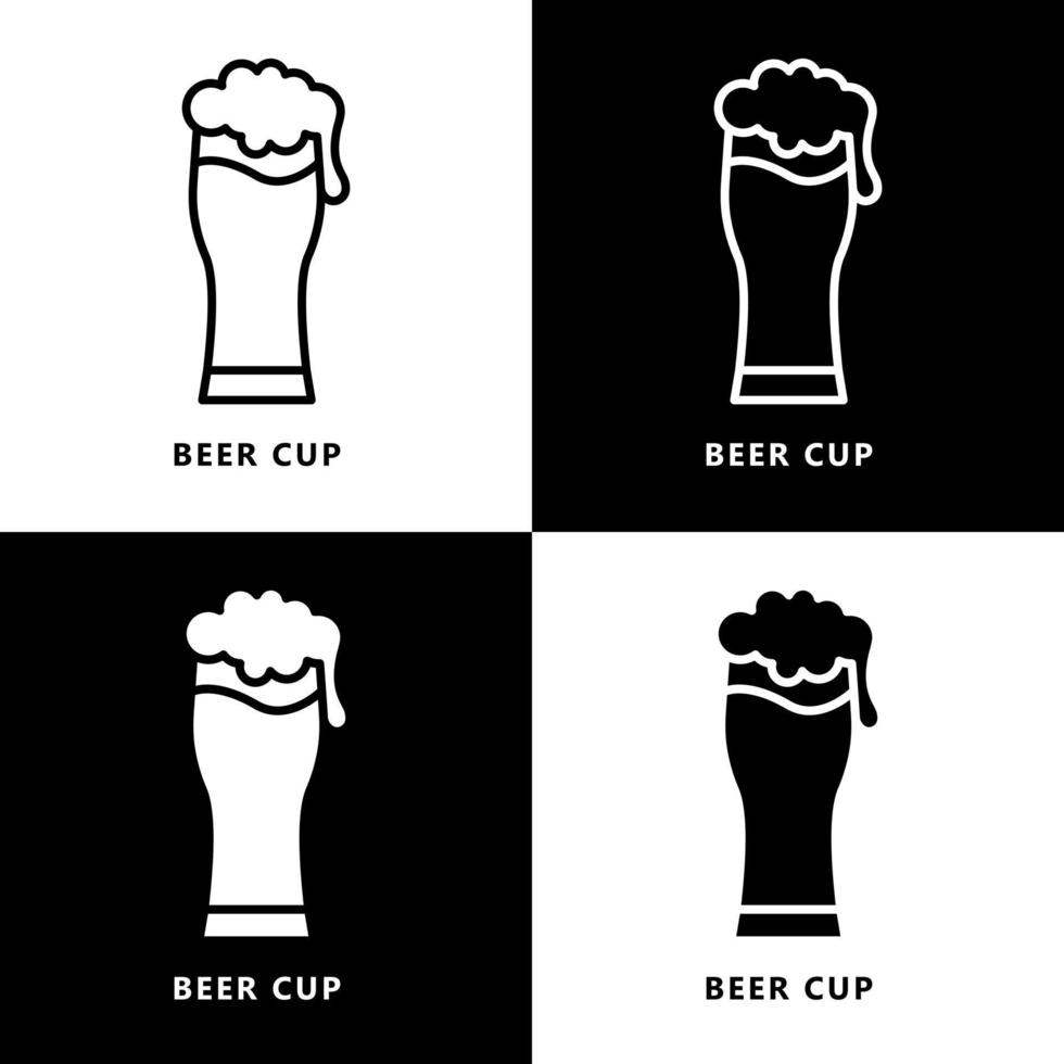 Bubbles Drink Cup Symbol Vector. Beer Glass Icon Cartoon Logo vector