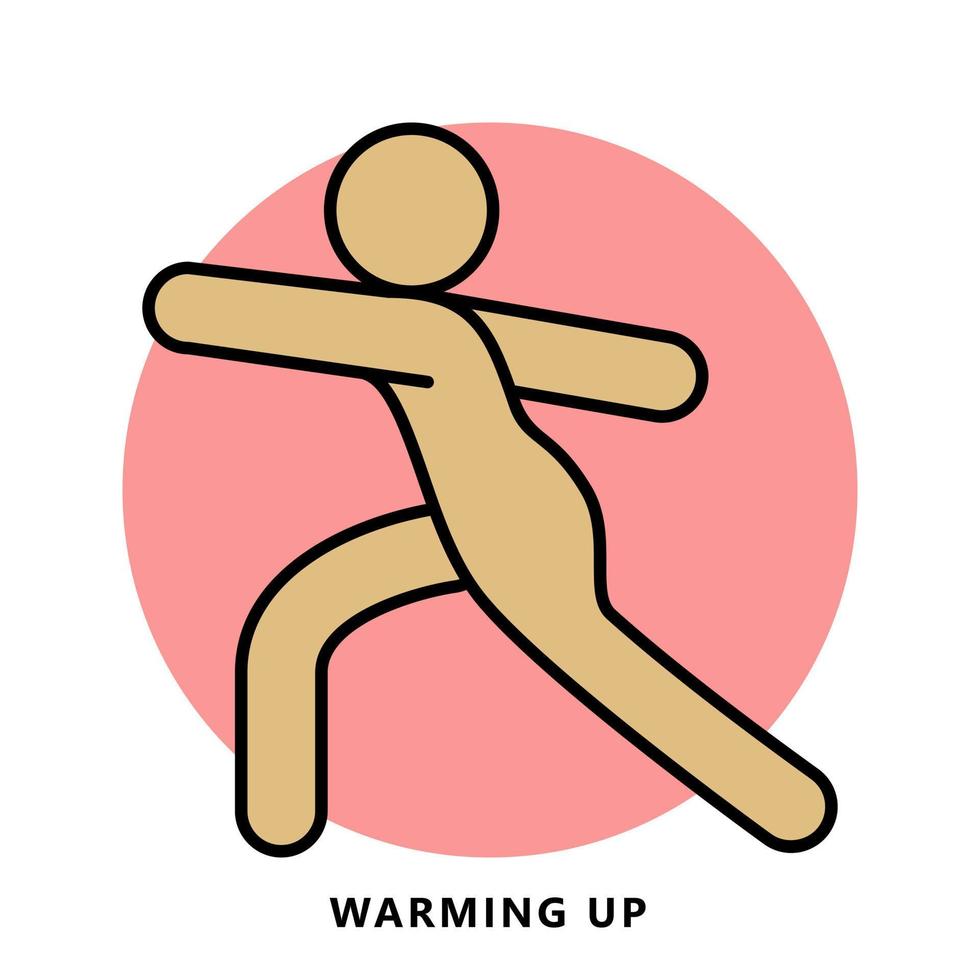 Warming up Fitness Icon Symbol. Workout and Yoga Logo Vector