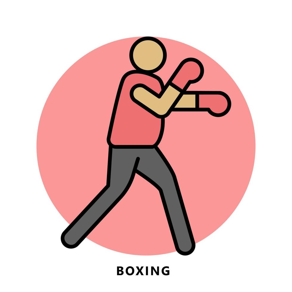 Boxing Sport Icon Symbol. Boxer Fight Vector Illustration