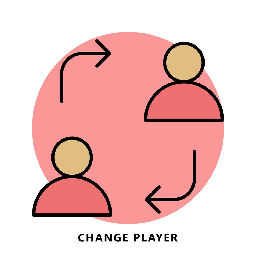 Change Player Icon Symbol. Substitution Tactics Logo Vector