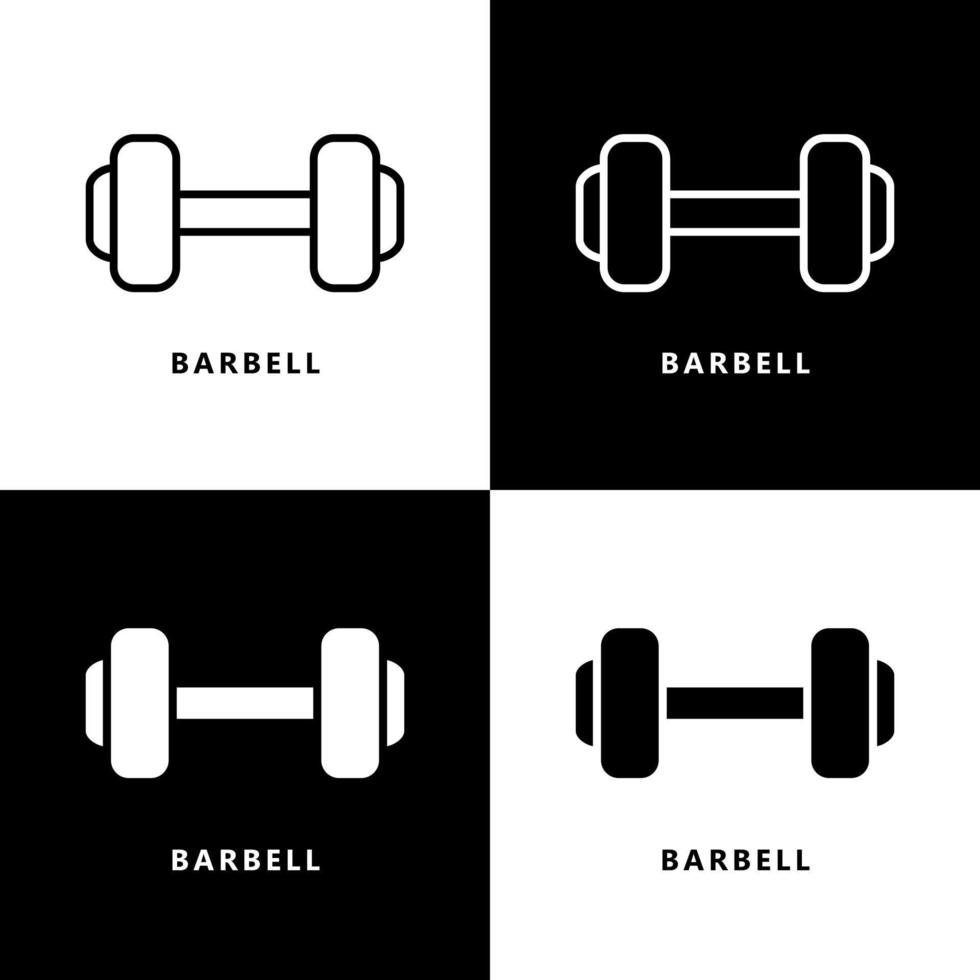 Barbell Icon Cartoon. Gym Weight Sport Symbol Vector Logo