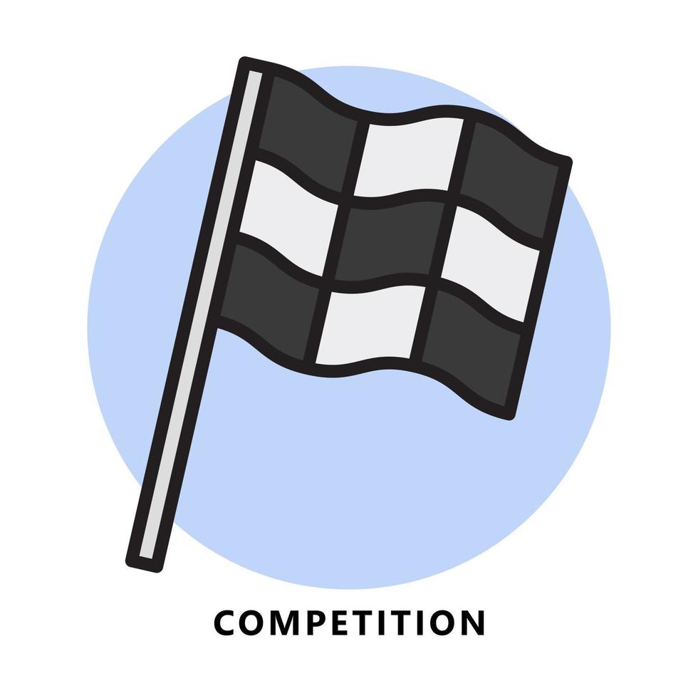 caricatura del icono de la bandera del torneo. vector de símbolo de campeonato
